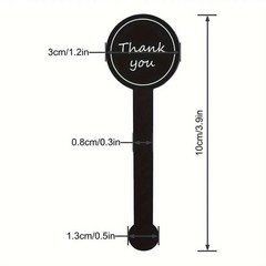 100Pcs Black Thank You Stickers for Pudding Bottles Baking Boxes Handmade Craft