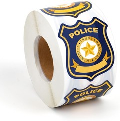 600Pcs Police Badge Stickers for Kids Self Adhesive Name Tag for Theme Party