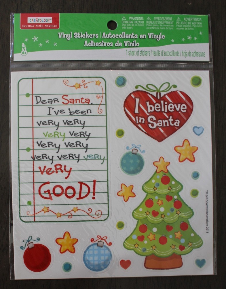 New scrapbook stickers Christmas Creatology Dear Santa I believe Tree ornaments