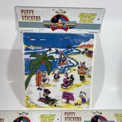 Vintage Disney Mickey Mouse Puffy Stickers Mickey & Friends NOS Lot Of 3
