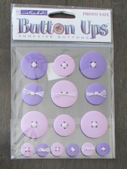 Sticko Button Ups Scrapbook stickers purple red yellow orange brown white