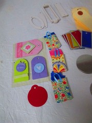 Mixed Scrapbooking Supplies Lot Craft Tags Labels Accents + Organizer NEW