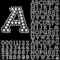107 Pcs Pearl Rhinestone Self Adhesive Stickers 3 Sheets A-Z Glitter Letter Stic