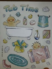 Provo Craft Scrapbooking Stickers by M. Cole, TUB & NIGHT TIME, large sheet