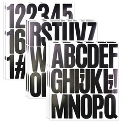 8 Sheets Letter Number Stickers, 3 Inch Vinyl Alphabet 3 inches, Black