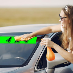 Chartreuse Green Vinyl Slogan Stickers – 12-Pack for Car Dealer Windshield Adver