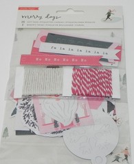 LOT SNOW AND COCOA CHRISTMAS EMBELLISHMENTS BRADS TAGS CRATE PAPER PLUS OTHERS