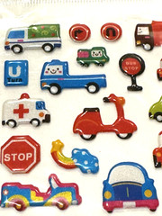 Transportation Stickers Truck Ambulance Scooter Taxi Bus Stop Lot of 2 NEW READ