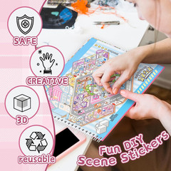 10Pcs Big Size 3D Sticker Scenes DIY Make Your Own Scene House Stickers