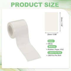 240 Pcs Thermal Sticker Paper, 1.4×1″ Square Thermal Printer Label, White