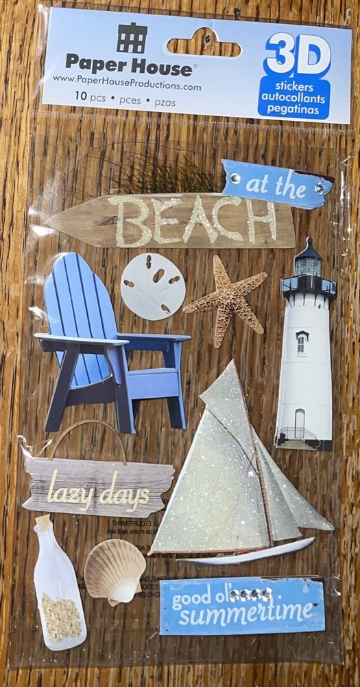 RARE 3D Paper House Day@ Beach Vacation Tropical Light Sail Boat Sea Summertime