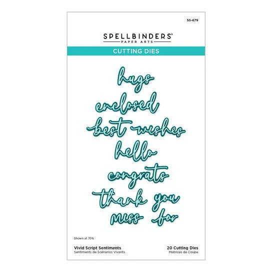Spellbinders Metal Craft Die – VIVID SCRIPT SENTIMENTS – S5-679
