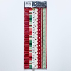 Christmas Holiday Borders Metallic Non-Adhesive Chipboard 12″ Embellishments