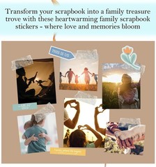 Family Scrapbook Stickers – Memories Themed With Phrase Tags, Flowers, Home I…