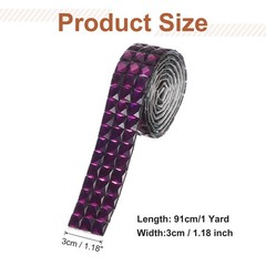 1.18″» x 1 Yard Purple Rhinestone Crystal Adhesive Tape