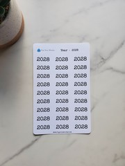 Year Header Planner Stickers | 2024, 2025, or 2026 Sticker | Style B