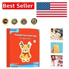 8.5×11 Glossy White Vinyl Sticker Sheets – 100 Pack for Small Business Branding