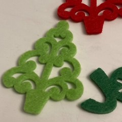 Dimensions Red Green Christmas Tree Joy Scrapbook Cards Embellishments 60ct