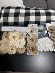 Floral Embellishments, Multicolor, Faux artificial paper/fabric embellishments