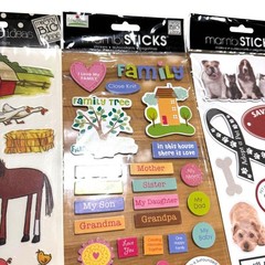 Mambi Sticks Sticker Set Farm Animals Family Dogs Adopt a Pet 3D Scrapbooking