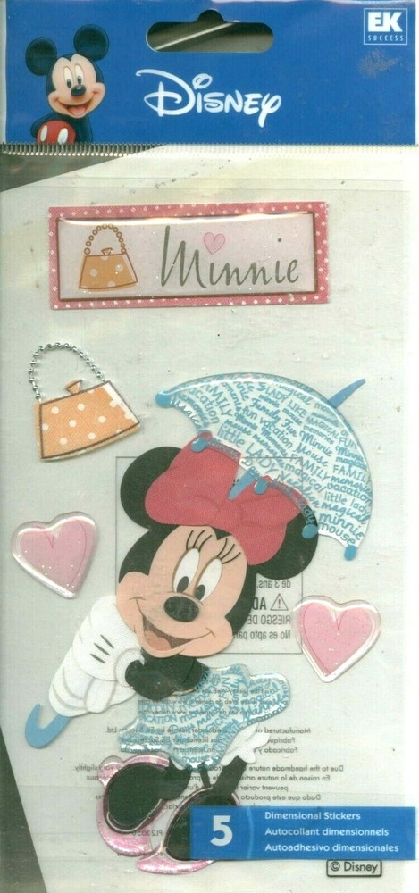 Disney Minnie Mouse stickers PICK Epoxy Strip Tropical GEM Portrait Purse QT