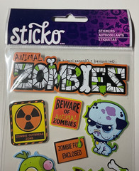 Sticko Animal Zombies Stickers EK Success 2013 Halloween Creatures 14PC Sealed