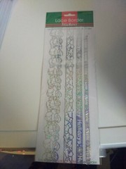 STICKERS FOR MAKE CARDS/CRAFTS NEW 28X12 CM LACE BORDERS/GLITTER/CHRISTMAS