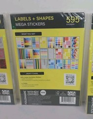 Lot of 3 Foldmade Mega Stickers Labels & Shapes Letters & Numbers Graphics & Art
