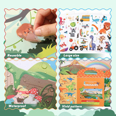 6Pcs Reusable Sticker Books, Sticker Books for Toddlers 2-4 Years, Vehicles Inse