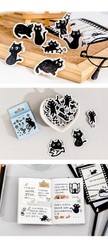 45pcs Kawaii Cute Black Cats Stickers Pack, Cute Stickers