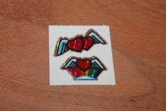 Vintage Prism Sticker mods BJ Vending machine Rainbows hearts Wings lot of 4