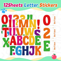 Letter Stickers Large Bulletin Board Letters for Classroom,12 Sheets 150Pcs Alph