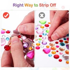 880pcs Gem Stickers Rhinestones for Crafts – Self Adhesive Jewels Stickers, A…