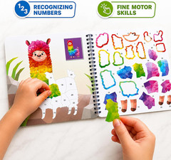 3-Pack Sticker by Number Books for Kids Ages 4-8, 30 Pictures, Paint with Sticke