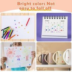 6720 Pcs 1/4 Inch Small Colored Dot Stickers Round Adhesive Labels for Office