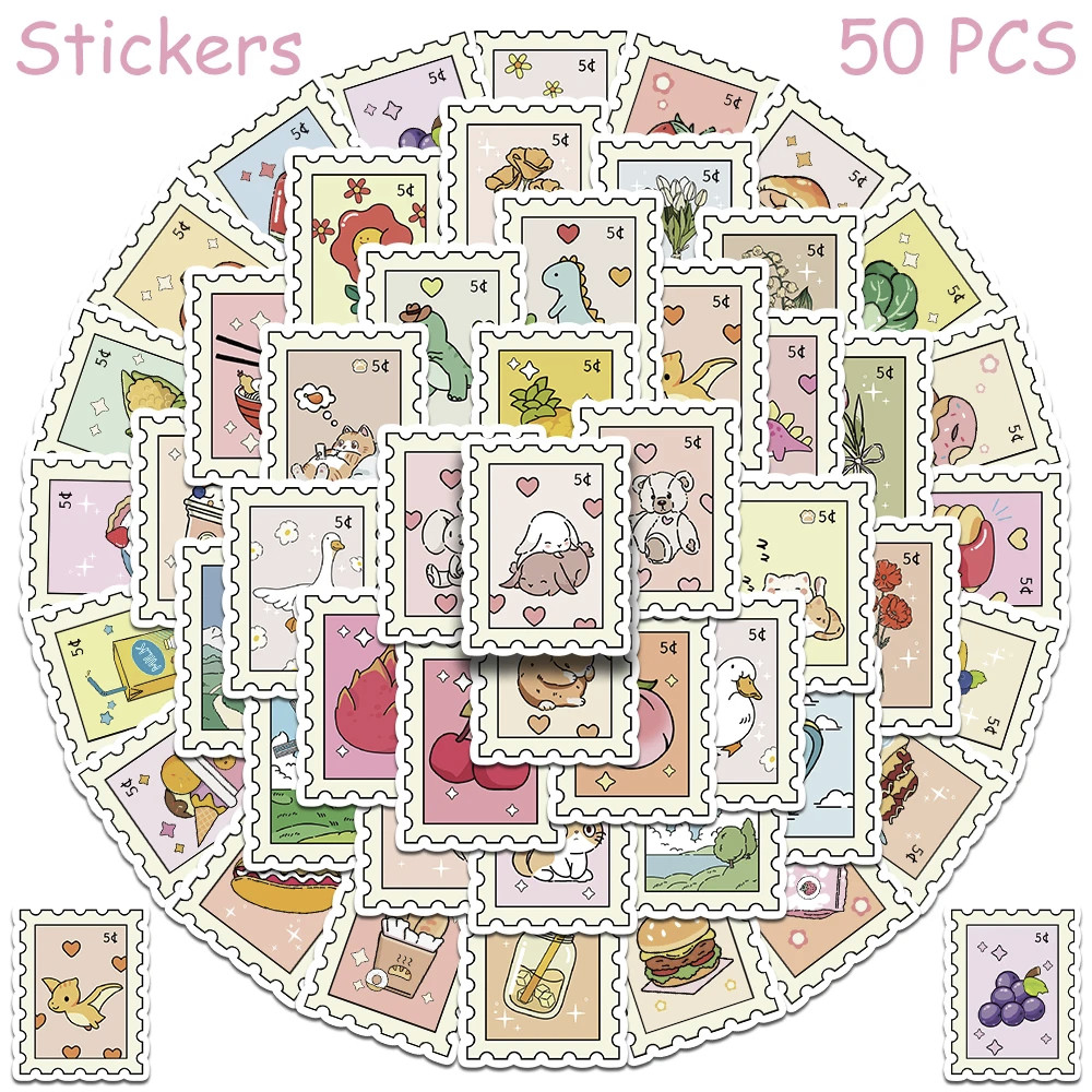 Cartoon Stamp Stickers 10 Pack Random Mix Cute Scrapbook Creative Decal Stamps