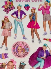 JOJO SIWA✨28✨STICKERS✨🎀💄🩷⭐️💜🐶🛍️✨6 1/2” X 4”✨BOTH SIDES✨BE YOU✨SUPER CUTE💫