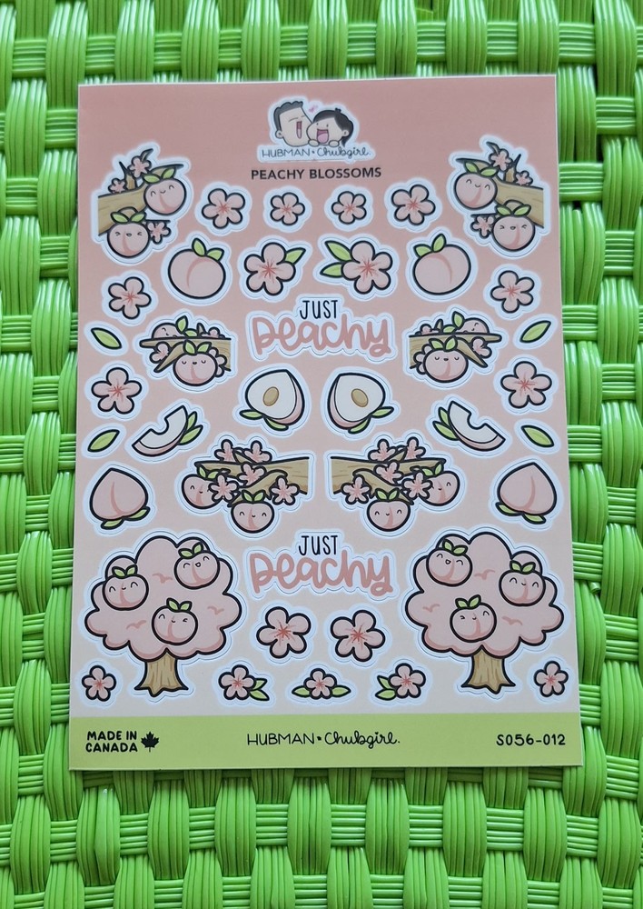 Hubman and Chubgirl Large Sticker Sheet – Peachy Blossoms