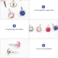 100 Pcs Round Paper Fasteners Pastel Brads Paper Crafts Brads
