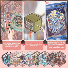 20 Sets 3D Sticker Scene Book – DIY Horror Adventure House & Kawaii Mini Sticker
