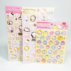 Hello Kitty Sanrio Foil Stickers Lot 3 Sheets Japan Kawaii Scrapbook New
