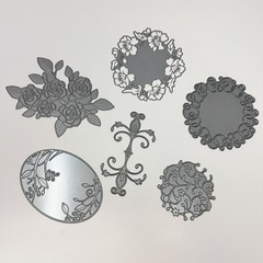 Memory Box Dies LOT of 6 Floral Wreath English Rose Bouquet Flourish Oval Frame