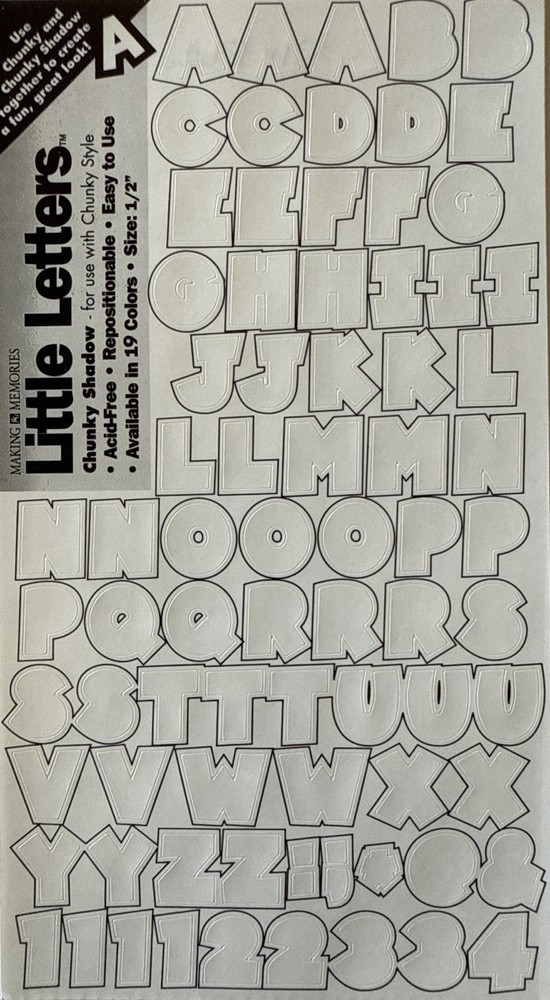 WHITE SHADOW CHUNKY ALPHABET Stickers(2sheet)Making Memories•Letters•Number•Word