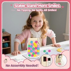 Magnetic Reward Jar for Kids, Smiley Token Behavior Chart, 8″ Star Jar