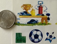SOCCER Stickers(19pc)NRN Kick-Its•Game•Players•Goalie•Score •Offense•Defense•