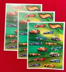 Vintage HOT WHEELS Cars Hallmark 3 sheets Scrapbook Stickers!