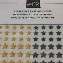 Stampin Up Resin Star EMBELLISHMENTS Rare Red, Yellow, Green, Blue Stars