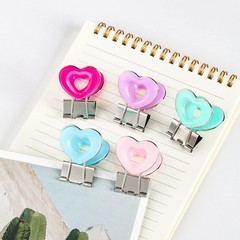 Heart Shape Medium Paper Clips, Binder Clips, Easy Grip, Assorted Color, Scho…