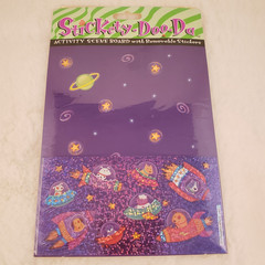 4 Vintage 1990s Glitter Aliens and Astronaut Sticker Sheet LOT – Activity Set