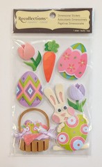 Easter Bunny Eggs Basket Flowers Carrot Scrapbooking Stickers by Recollections